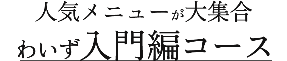 人気メニューが大集合 わいず入門編コース